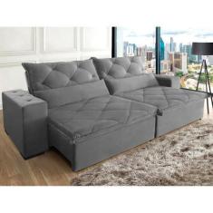 Imagem de Sofá Lisboa 2,30 mts Pluma Cinza - Sofá Casa