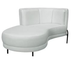 Imagem de Sofá Chaise Esquerdo Base Preto Penélope Poliéster Verde Menta Claro -