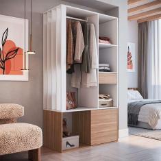 Imagem de guarda-roupa closet lumo 1 pt 1 gv branco e montana