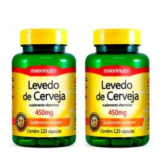 Imagem de Kit 02 Levedo De Cerveja 450Mg 120 Cápsulas Maxinutri