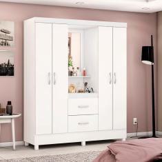 Imagem de Guarda Roupa Capelinha 4 Portas 42220 Branco Rosa Flex Demobile Branco Rosa Flex