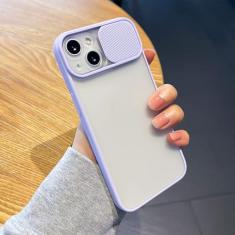 Imagem de Capa de proteção de câmera para iPhone 14 13 12 11 Pro Max X XR XS 7 8 Plus SE 2 Candy Soft Matte Bumper Slide Lens Capa transparente, roxa, para iPhone X