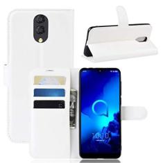 Imagem de Capa Alcatel 3L, capa flip carteira de couro PU de para Alcatel 3L, capa de proteção de telefone estilo empresarial, capa com [compartimentos para dinheiro e cartão]