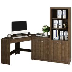 Imagem de Escrivaninha Armario E Balcao Para Escritorio Nogal ME41X69X03X10 Tecno Mobili