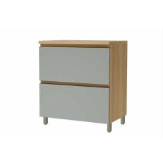 Imagem de Balcão De Cozinha Rainha 1 Porta Basculante E 1 Gaveta C- Tampo 80cm Nature-verde - Nesher