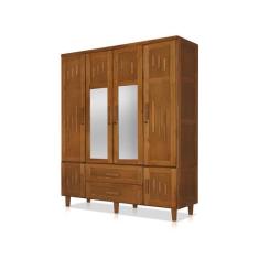 Imagem de Guarda-roupa Imperatriz 4 Portas Castanho com Espelho Castanho