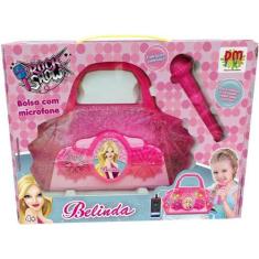 Imagem de Microfone Infantil Portatil Bolsa Com Som E Luz Rosa Belinda Dmt5899 -