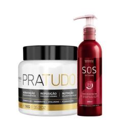Imagem de Máscara Pratudo 1Kg Cronograma Capilar + Sos Extreme 240ml Antiemborra