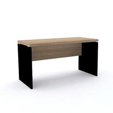 Imagem de Mesa de Escritório Pé Painel Pe40 em Mdp 150 x 60 cm Cor Noce Naturalle Base Preta