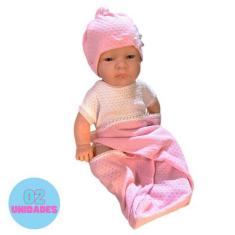 Imagem de Kit 2 Boneca Bebe Anjo Tipo Reborn Branca Ou Morena - Brinquedos Anjo