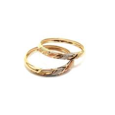Imagem de Anel de ouro 18k aparador faixas tricolor S - Elegancy Joias