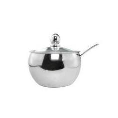 Imagem de Açucareiro Luxo Em Aço Inox Com Tampa De Vidro E Colher Unyhome Ud191904