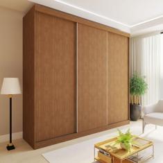 Imagem de Guarda-roupa Casal 3 Portas de Correr 4 Gavetas Cronos Carvalho