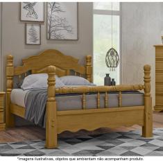 Imagem de Cama Casal em Madeira Maciça Torneada 1,60 Mônaco Imbuia - Straub Web