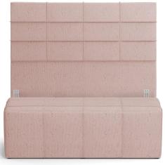 Imagem de Kit Cabeceira Cama Box Casal 140cm com Calçadeira Roma W01 Linho Rosê - Lyam