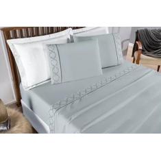 Imagem de Jogo De Lençol Queen Infinity 400 Fios Micropercal Bordado - Nathalia