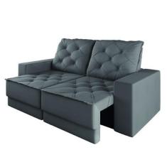 Imagem de Sofá Retrátil E Reclinável 3 Lugares 1,80M Verona Suede Cinza Mamflex