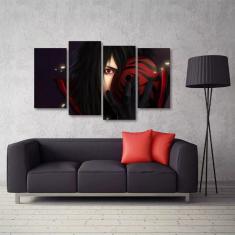 Imagem de Quadro Decorativo Uchiha Madara Mosaico Em Tecido 4 Peças 1