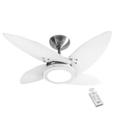 Imagem de Ventilador Led Roma Escovado 4 Pás Brancas 110v e Controle