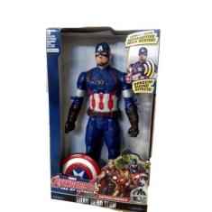Imagem de Boneco Capitão America Brinquedo Infantil 30cm Som Luz - Wol