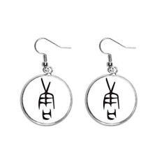 Imagem de Brinco feminino com inscrição de osso e sobrenome chinês, brinco de prata