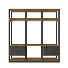 Imagem de Guarda-Roupa Closet Modulado Titan 1 pt 2 gv Preto e Freijó