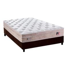 Imagem de Cama Box Casal: Colchão Molas Masterpocket Ensacadas Plumatex Miami + Base Marrom(138X188)