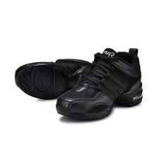 Imagem de Tênis feminino de jazz com cadarço de malha antiderrapante sola grossa jazz sapatos de dança almofada feminina meninas moderno respirável almofada de ar dividido sola atlética caminhada sapatos de