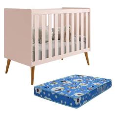 Imagem de Berço Americano Isis Rosa Com Colchão Baby Physical - Reller Móveis Rosa