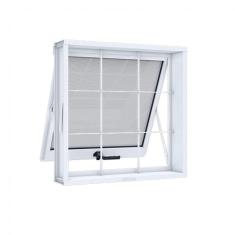 Imagem de Janela de Aço Maxim-Ar 60x80cm 1 Folha com Grade Quadrada Riobras Branco