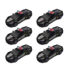 Imagem de Kit 6x Brinquedo Carrinho Viatura Policial Preto - AP TOYS