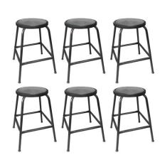 Imagem de Kit 6 Bancos Banqueta Bar 55cm Empilhavel Para Lanchonete Mesa Cozinha