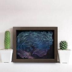 Imagem de Quadro Decorativo Música Garota 33x43cm Moldura Marrom