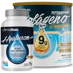 Imagem de Kit com Colágeno Hidrolisado 9g Silício Orgânico Neutro 300g + Ácido Hialurônico 30 Caps 400 mg
