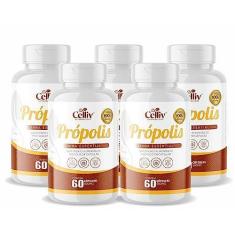 Imagem de Kit Com 5 - Extrato de Própolis 60 Capsulas de 500mg Celliv