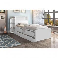 Imagem de Cama Isa Solteiro 0,88cm Com Cama Auxiliar Branco Com Colchões - Cambel