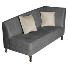 Imagem de Diva Recamier Heitor 185cm Lado Esquerdo Linho Cinza Escuro - Amarena Móveis