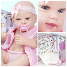Imagem de Bebê Reborn Boneca Princesa Lara 100% Silicone 18 Itens - Cegonha Rebo