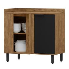 Imagem de Balcão De Cozinha Toscana 100% Mdf 1 Porta Freijó/nero - Mx Móveis