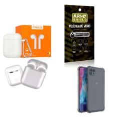 Imagem de Kit Fone Sem Fio + Capinha Motorola G50 5G + Película 3D