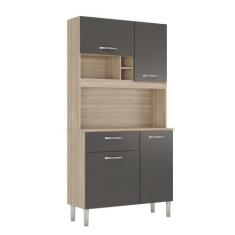 Imagem de Cozinha Completa 4 Portas Marie Avena Grafito - CasaH