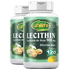 Imagem de Kit 2 Lecitina de soja 900mg Unilife 120 cápsulas