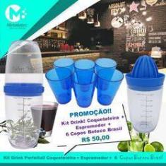 Imagem de Kit Drink Blueberry Coqueteleira + Espremedor + 6 Copos Boteco Brasil
