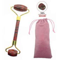 Imagem de Rolo Massageador Pedra Natural Sésame  Vermelho - Wapshop