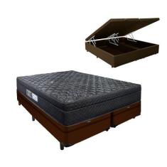 Imagem de Cama Arezzo Baú King Box Black Molas Ensacadas Marrom - Portobel