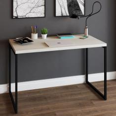Imagem de Mesa Escrivaninha Industrial Aço 120 Snow/Preto - Panorama Móveis
