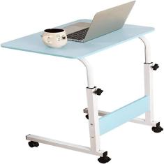 Imagem de Mesa Notebook Ajustavel Escrivaninha Multiuso Cafe Sofa Cama Rodas Computador Home Office Computador Azul