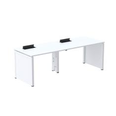 Imagem de Mesa de Plataforma Simples para 2 Pessoas Corporativa 110x792/2p Pscpp110/792/2p Branco