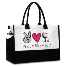 Imagem de seclate Bolsa feminina Peace Love Softball com bolsos - A01-A08, Multicor, Large