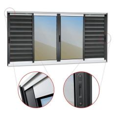 Imagem de Veneziana Elite 6 Folhas Moveis 120 X 150 Vidro Reflex Mix Preto